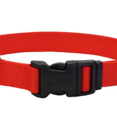 Coastal Adjustable Nylon Dog Collar with Plastic Buckle Red, 1ea/3/4 In X 14-20 in
