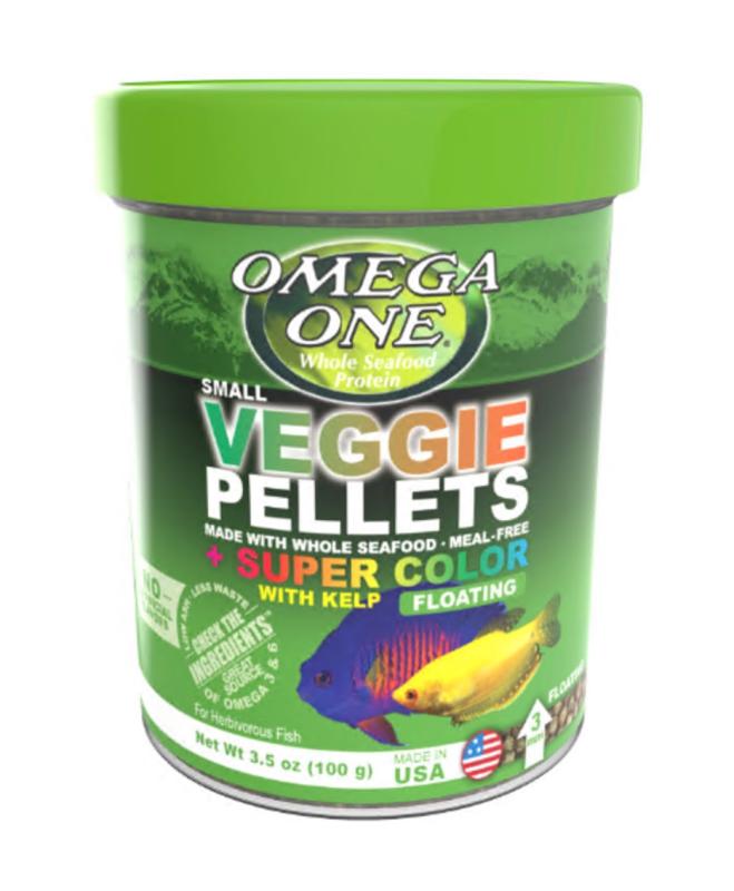 Omega One Super Color Veggie Floating Pellet w/Kelp Fish Food Small Pellets, 1ea/3.5 oz