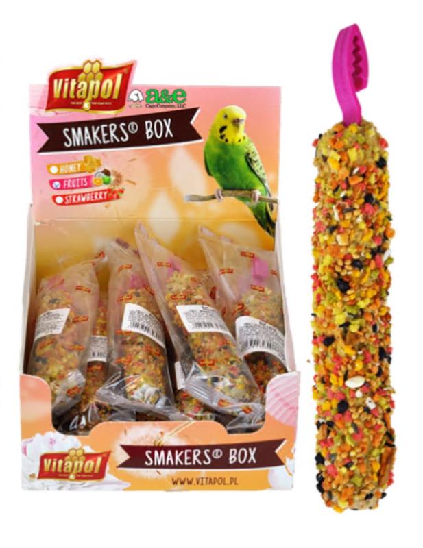 A & E Cages Smakers Snack Fruit Treat Stick Display for Parakeets