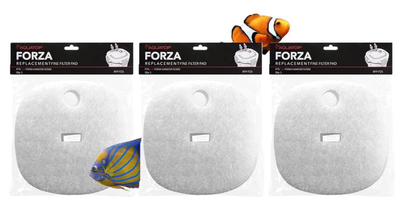 Aquatop FORZA Fine Filter Pad with Bag and Head For FZ9 Models, White, 1ea/3 pk
