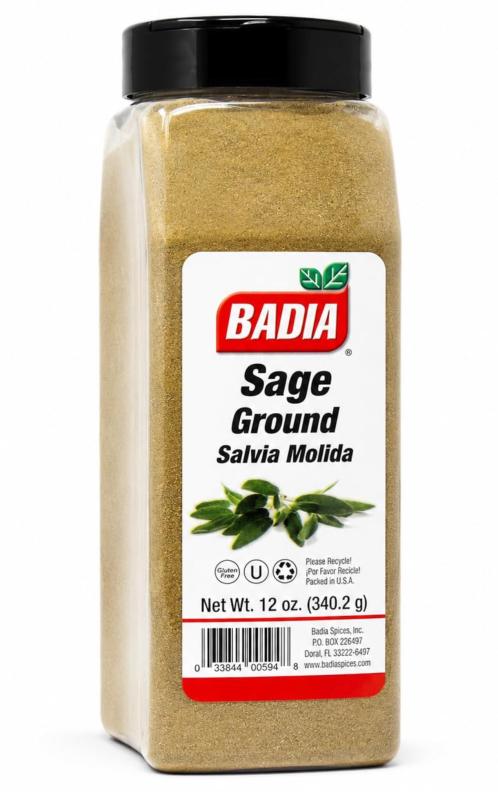 Badia Ground Sage 12 oz – Earthy Aromatic Herb for Poultry & Stuffing