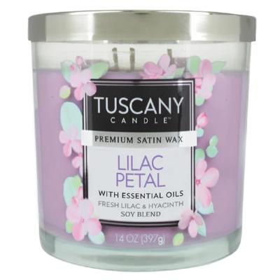 Tuscany Candle Lilac Petal & Hyacinth Scented Candle 14 oz