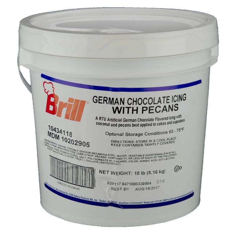 Brill Transmart German Chocolate Icing 18 Pound Pail