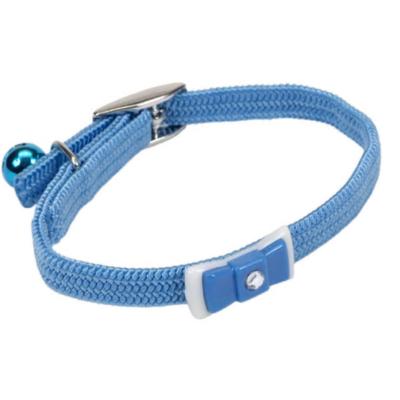 Lil Pals Elasticized Safety Kitten Collar with Jeweled Bow Light Blue, 1ea/3/8 In X 8 in